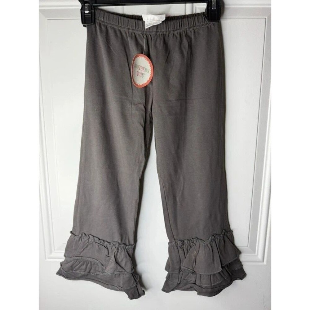 Southern Tots Girls Size 8 Gray Triple Ruffle Pants NWT